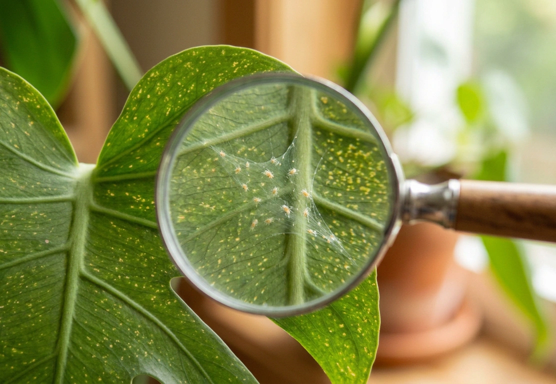 Houseplant leaf pest damage insect